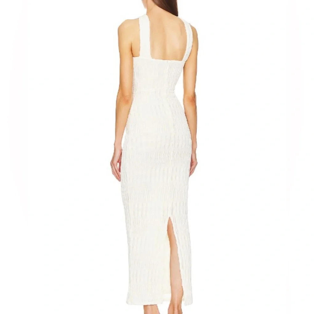 MICHAEL COSTELLO REVOLVE WHITE GOLD CUT OUT MADELINE MIDI DRESS SMALL - Picture 4 of 5